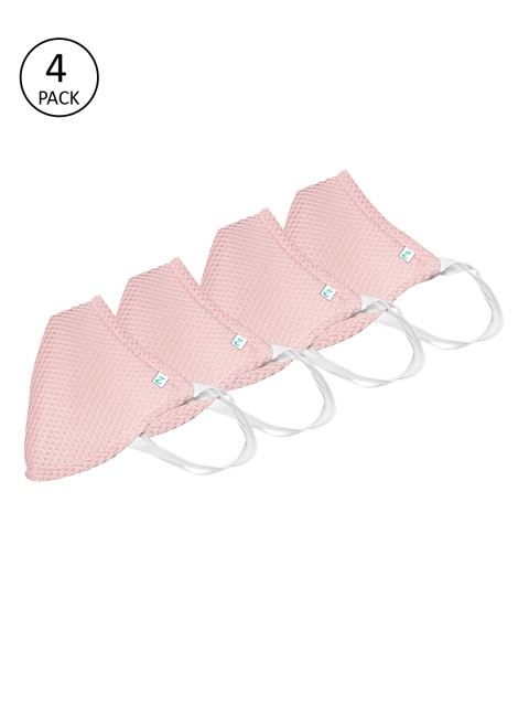 

ZIYAA Unisex Pack Of 4 4Ply Protective Outdoor Face Masks, Pink