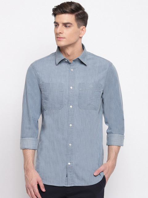 

GANT Men Blue Slim Fit Solid Casual Shirt