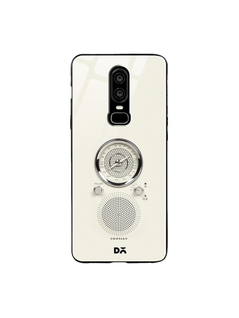 

DailyObjects Cream & Silver-Toned Crosly Radio OnePlus 6 Glass Mobile Case