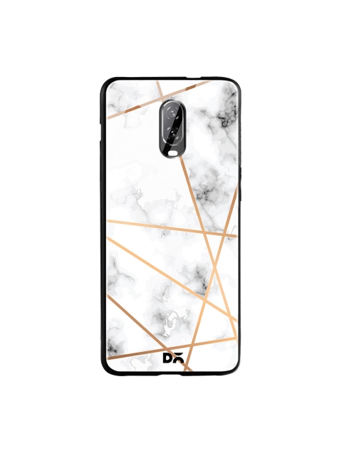 

DailyObjects White & Grey Marble Lines OnePlus 6T Glass Case