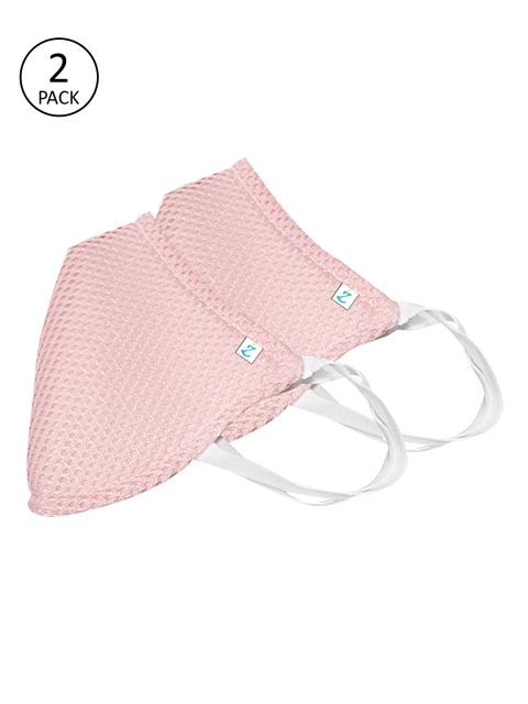 

ZIYAA Unisex Pack Of 2 Pink 4-Ply Safety Shield Reusable Outdoor Masks