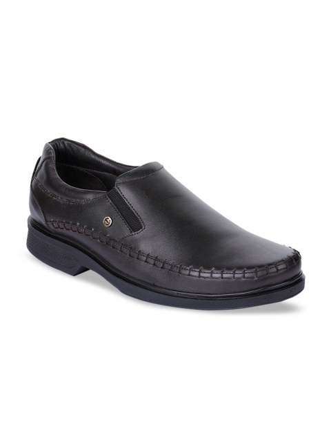 

Liberty Men Brown Solid Leather Formal Slip-Ons
