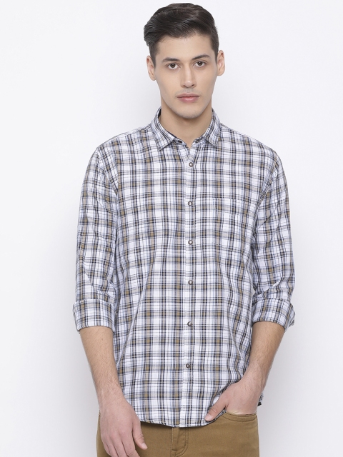 

Richlook Men Off-White & Black Slim Fit Checked Casual Shirt