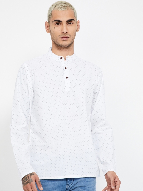 

Melange by Lifestyle Men White Woven Design Straight Kurta