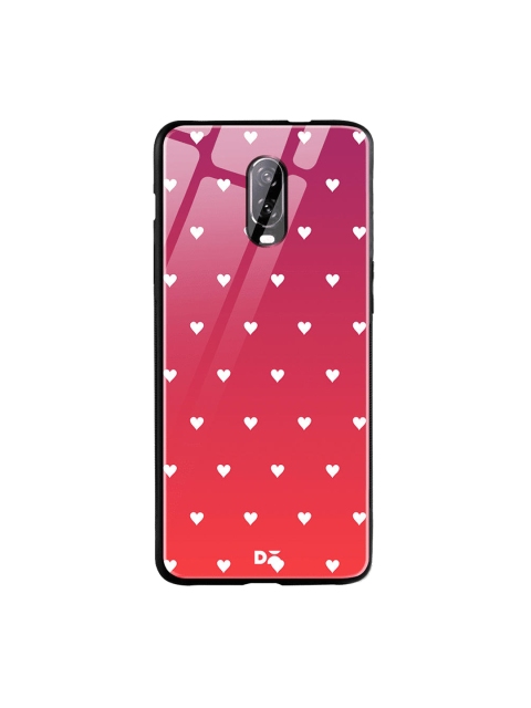 

DailyObjects Pink & White Berry Hearts OnePlus 6T Glass Case