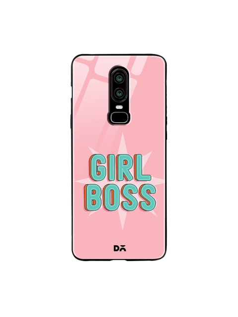 

DailyObjects Pink & Green Girl Boss Star OnePlus 6 Glass Mobile Case