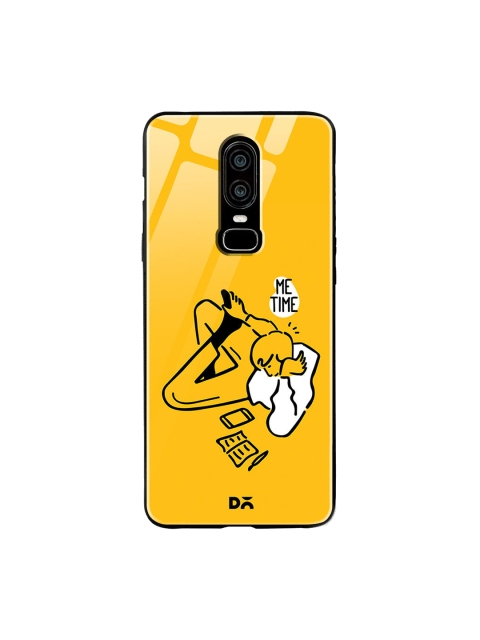 

DailyObjects Yellow & White Me Time OnePlus 6 Glass Case