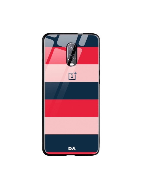 

DailyObjects Navy Blue & Red Dark Lines OnePlus 6T Glass Case