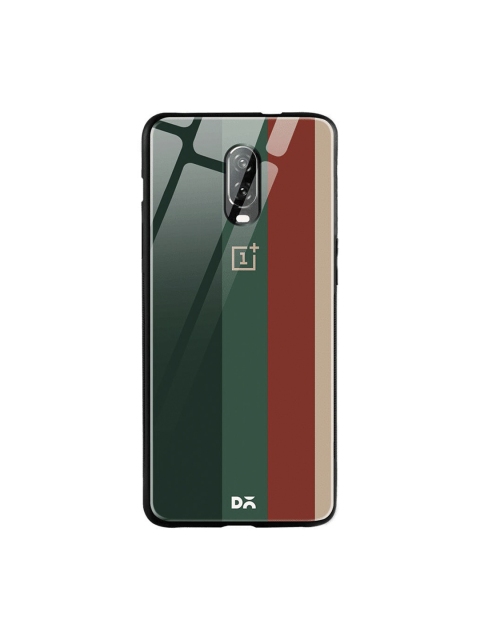 

DailyObjects Green & Red Vertical Striped OnePlus 6T Glass Case