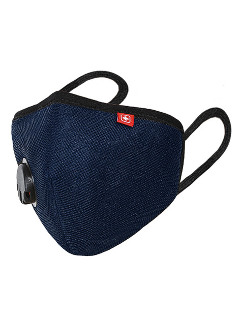 

SWISS MILITARY Kids Blue Solid 3-Ply Reusable Valved A95+ Mask