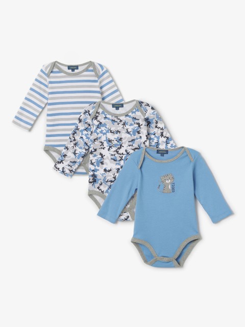 

Juniors by Lifestyle Infant Boys Pack Of 3 Bodysuits, Blue