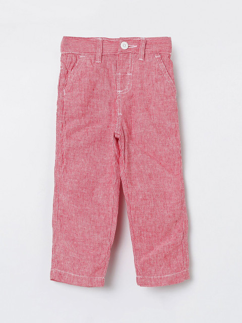

Juniors by Lifestyle Boys Red & White Regular Fit Striped Regular Trousers