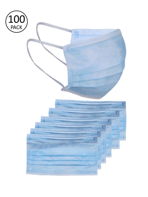 

OOMPH Unisex 100 Pcs 3 Ply Non Surgical Disposable Face Masks, Blue