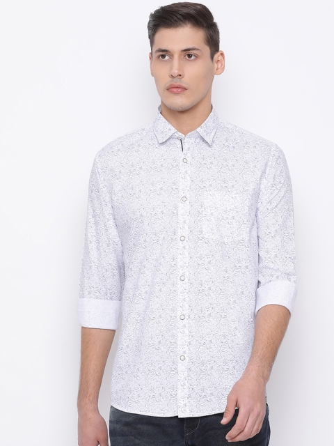 

Richlook Men White Slim Fit Printed Casual Shirt