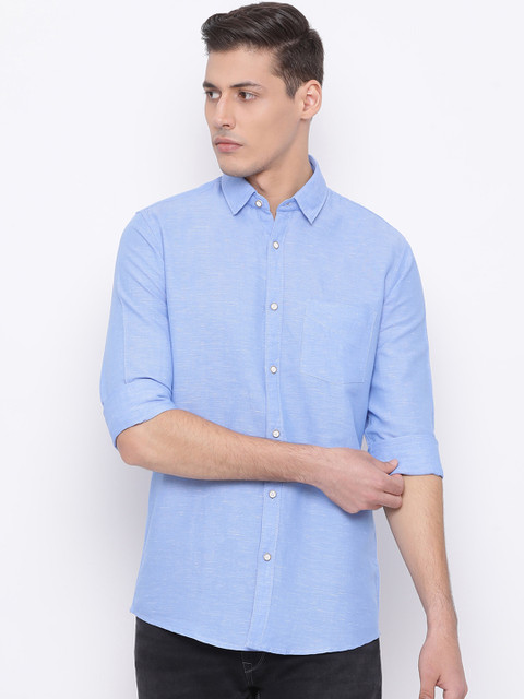 

Richlook Men Blue Slim Fit Solid Casual Shirt