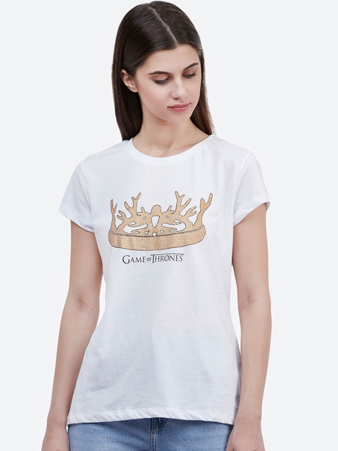 

Free Authority Game Of Thrones featured White Tshirt for Women
