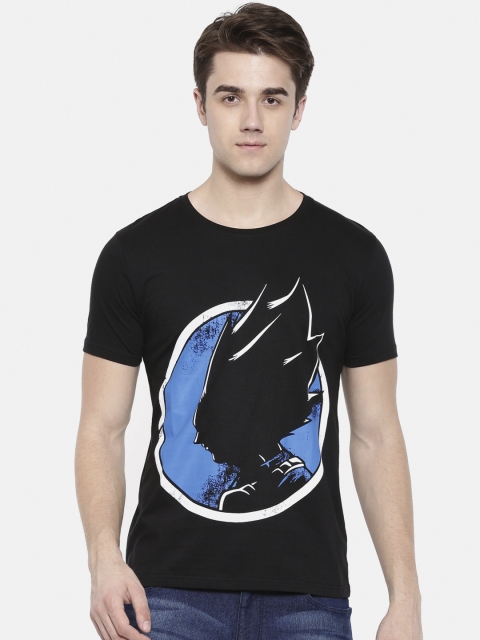 

Bushirt Men Black & Blue Printed Round Neck T-shirt