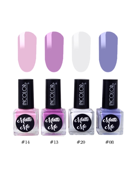 

INCOLOR Pack Of 4 Matte Me Nail Paint - No Stopping Me Now, Pink