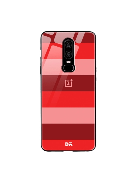 

DailyObjects Pink & Red Berry Lines OnePlus 6 Glass Case