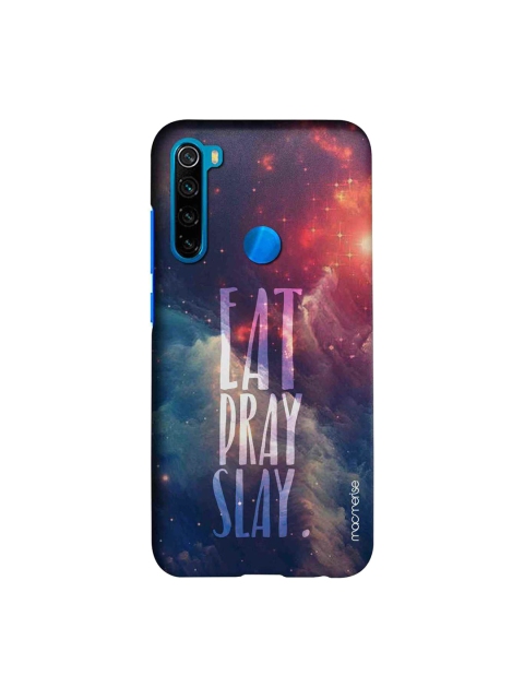 

macmerise Blue & Red Eat Pray Slay Printed Xiaomi Redmi Note 8 Case
