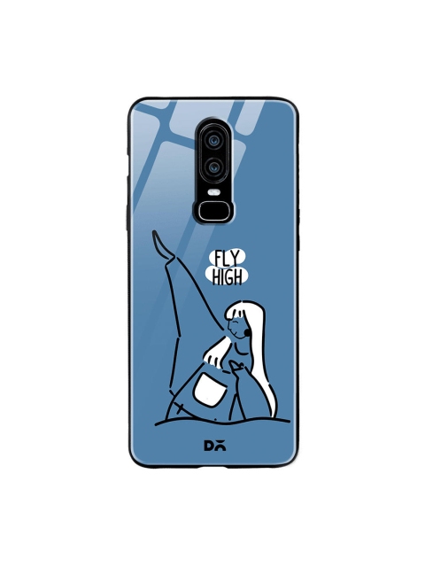 DailyObjects Blue & White Flying High OnePlus 6 Glass Case