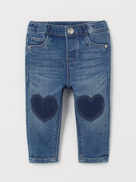 

H&M Girls Blue Applique Slim Fit Jeans