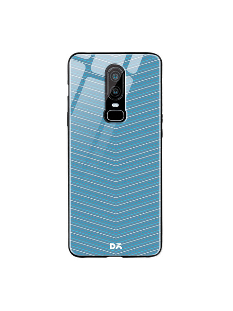 

DailyObjects Blue & White Blueberry Broken Twills OnePlus 6 Glass Case