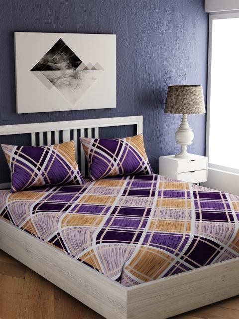 

EverHOME Multicoloured Geometric 210 TC Cotton 1 Queen Bedsheet with 2 Pillow Covers, Multi