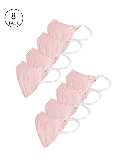 ZIYAA Adults Pack Of 8 Pink 4-Ply Safety Shield Reusable Outdoor Masks