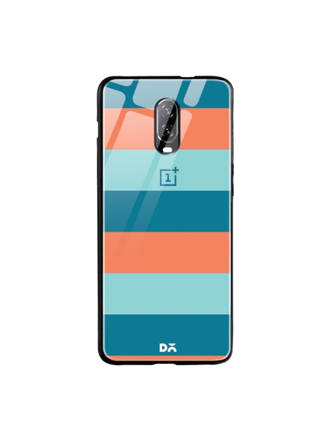 

DailyObjects Teal Blue & Orange Sumer Lines OnePlus 6T Glass Case