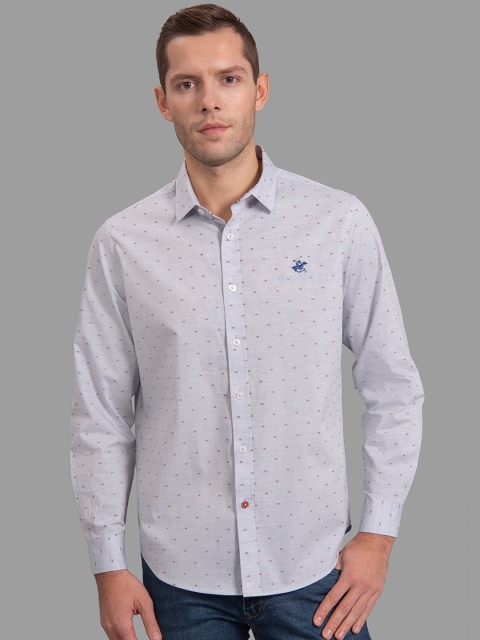 

Beverly Hills Polo Club Men Blue Regular Fit Printed Casual Shirt