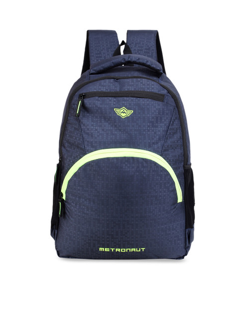 

Metronaut Unisex Navy Blue Geometric Print Backpack