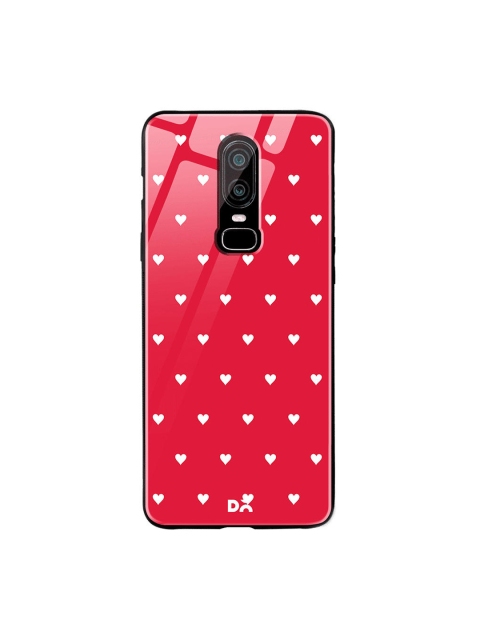 

DailyObjects Red & White Rose Hearts OnePlus 6 Glass Case