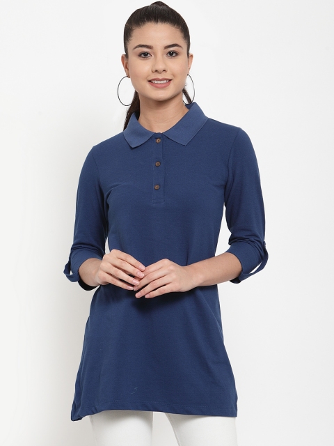 

Kalt Women Blue Solid Tunic
