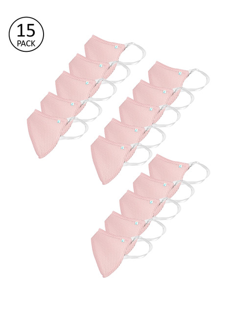 

ZIYAA Unisex Pack Of 15 Pink 4-Ply Safety Shield Reusable Outdoor Masks