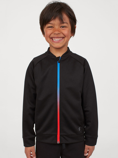 

H&M Boys Black Solid Track jacket