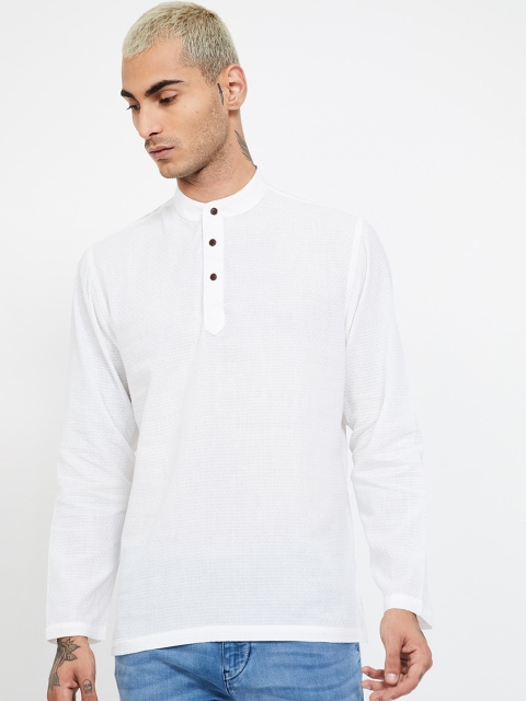 

Melange by Lifestyle Men White Woven Design Straight Kurta