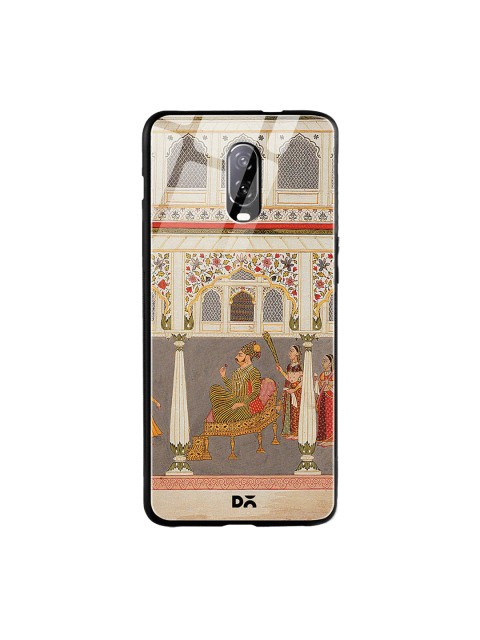 

DailyObjects Grey & Beige Durbar OnePlus 6T Glass Mobile Case