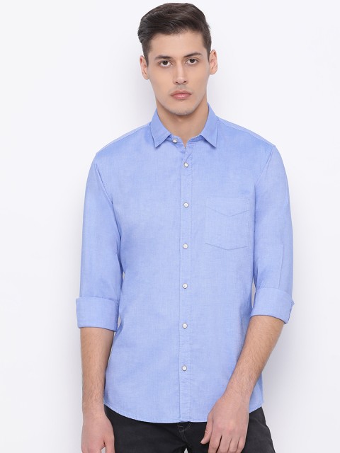 

Richlook Men Blue Slim Fit Solid Casual Shirt