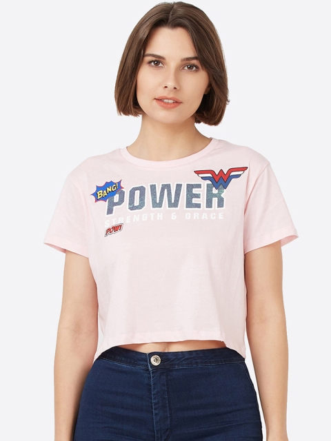 

Free Authority Women Pink Printed Round Neck T-shirt