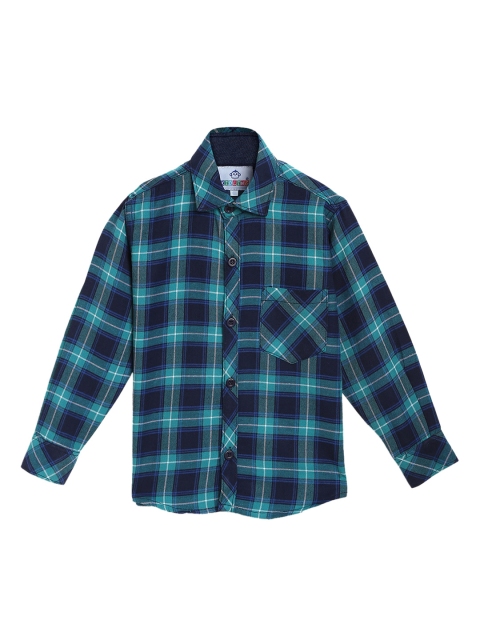 

Kidling Boys Blue Classic Regular Fit Checked Casual Shirt
