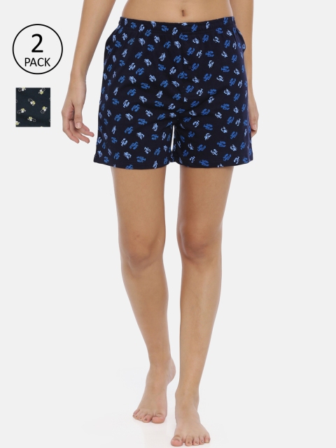 

Curare Women Pack Of 2 Printed Lounge Shorts, Multi
