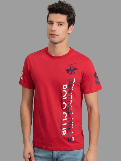

Beverly Hills Polo Club Men Red Printed Round Neck T-shirt
