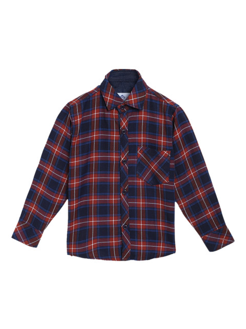 

Kidling Boys Red & Navy Blue Checked Casual Shirt
