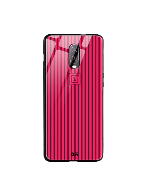 

DailyObjects Pink Stripes OnePlus 6T Glass Case