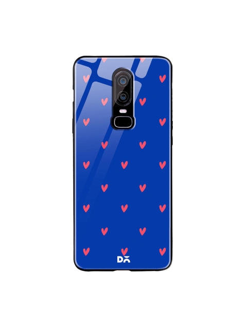 

DailyObjects Blue & Pink Bundle Heart OnePlus 6 Glass Case, Multi
