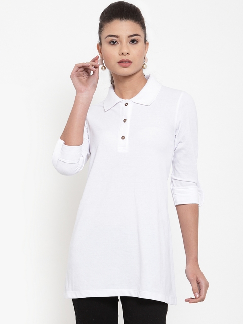 

Kalt Women White Solid Tunic