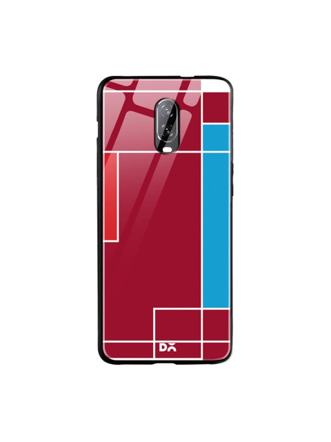 DailyObjects Red & Blue Brick Blocks OnePlus 6T Glass Case