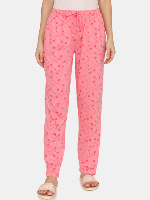 

Zivame Women Pink Printed Lounge Pants