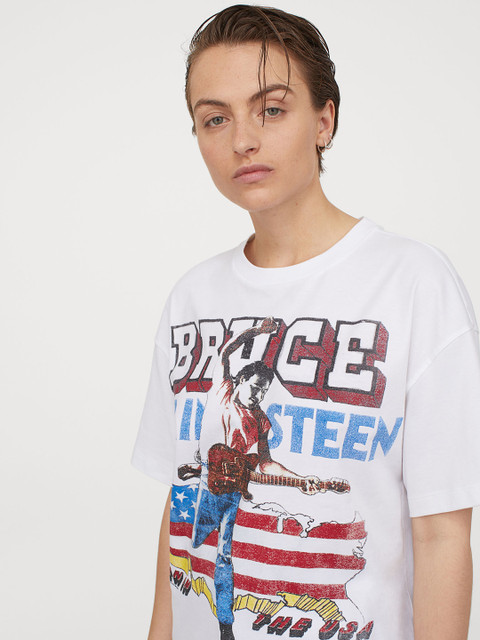 

H&M Women White Printed T-shirt